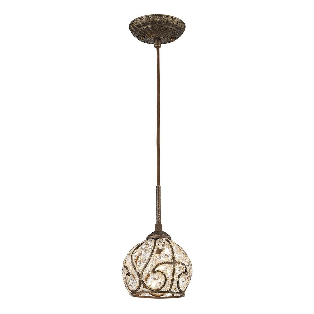 Elk Lighting-15976/1-Elizabethan - 1 Light Mini Pendant in Traditional Style with Victorian and Luxe/Glam inspirations - 9 Inches tall and 6 inches wide   Elizabethan - 1 Light Mini Pendant in Traditi