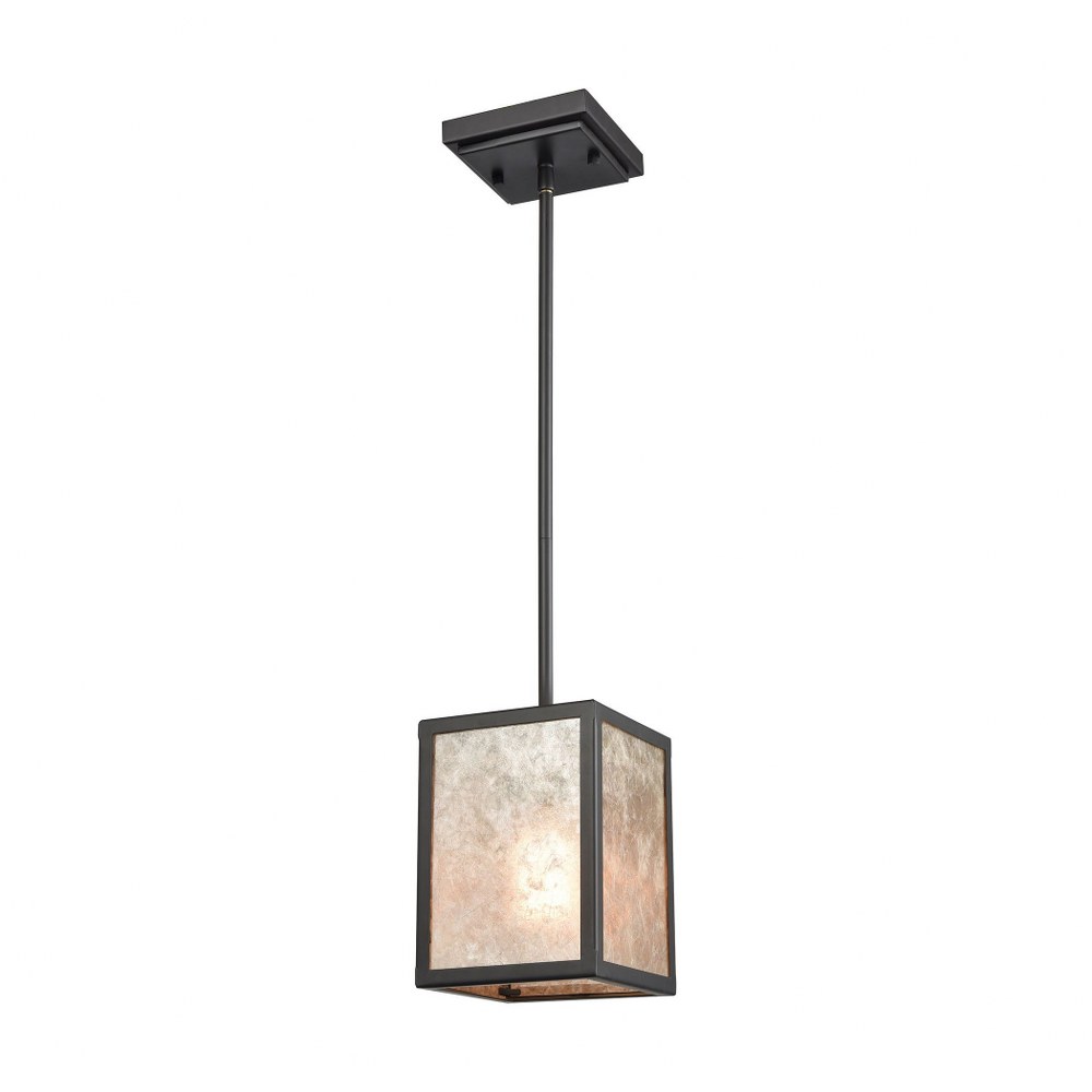 Elk Lighting-16182/1-Stasis - 6 One Light Pendant Oil Rubbed Bronze Finish with Tan Mica Glass