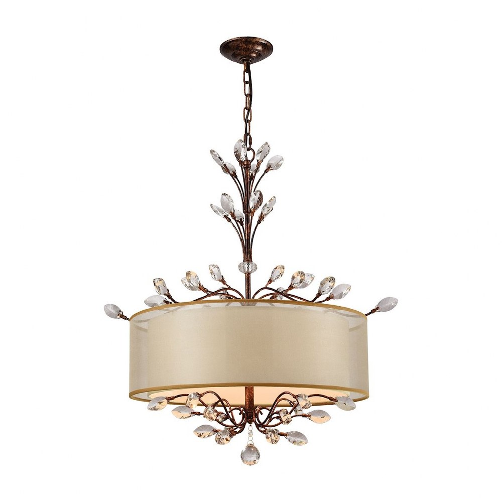 Elk Lighting-16292/4-Asbury - 4 Light Chandelier in Traditional Style with Luxe/Glam and Nature/Organic inspirations - 27 Inches tall and 26 inches wide Spanish Bronze  Spanish Bronze Finish with Fros