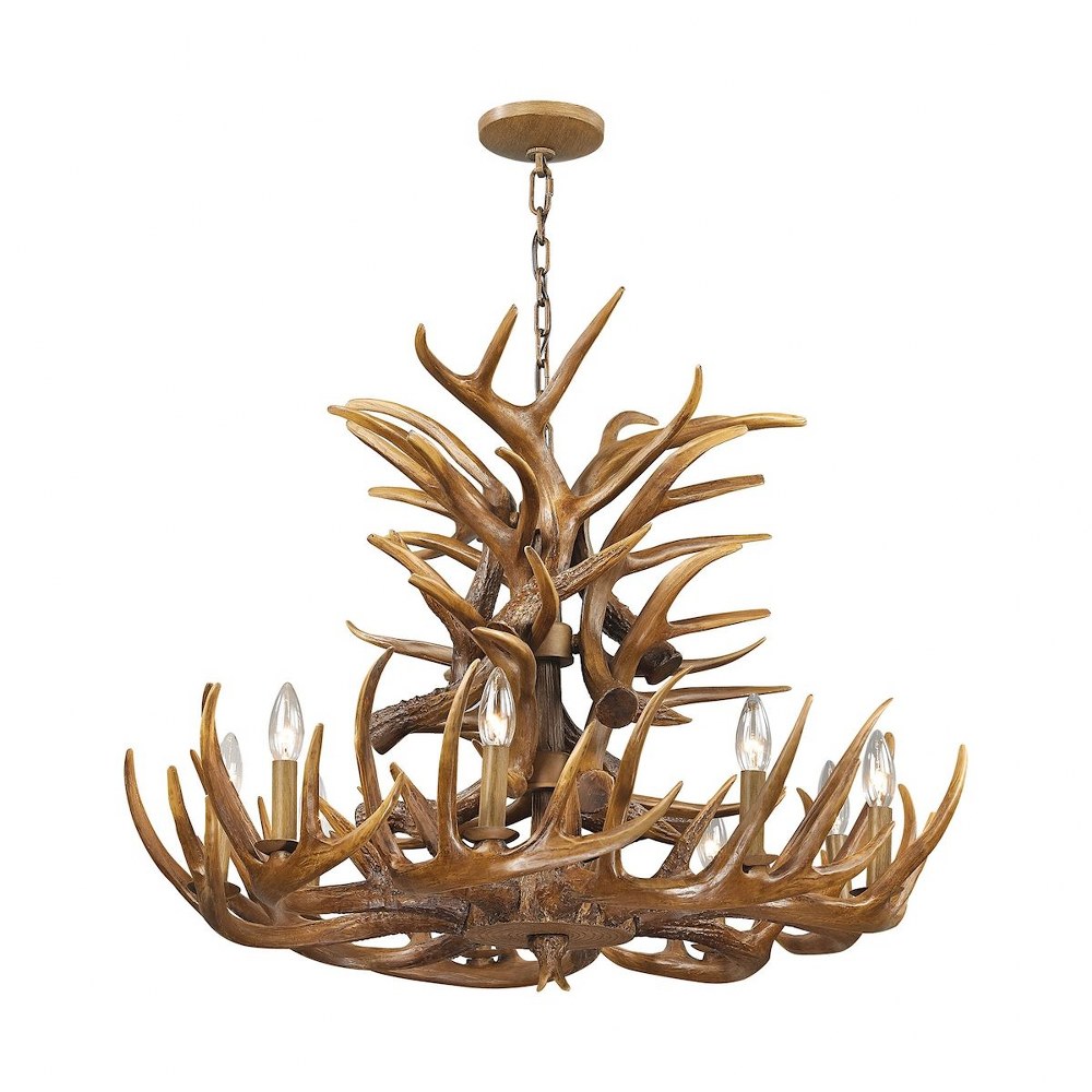 Elk Lighting-16316/9-Elk - 9 Light Chandelier in Traditional Style with Country/Cottage and Nature/Organic inspirations - 24 Inches tall and 32 inches wide   Wood Brown Finish