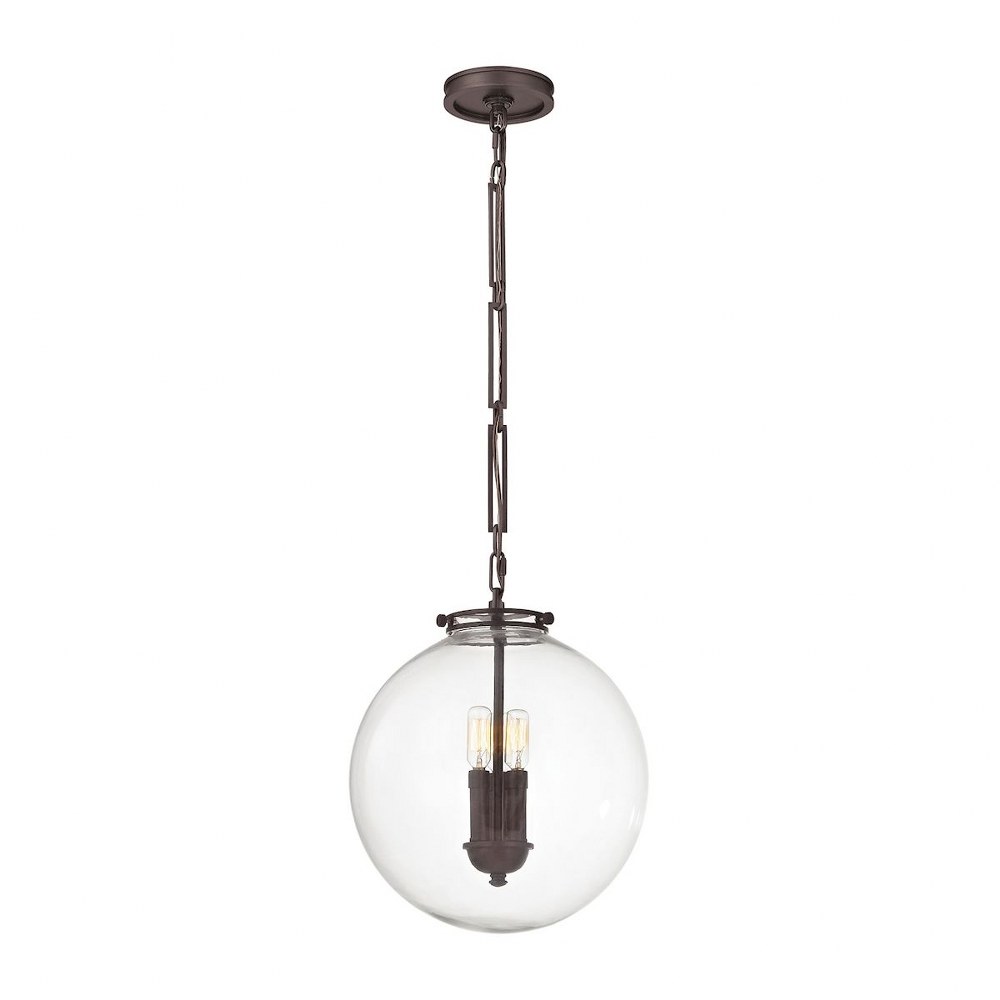 Elk Lighting-16372/3-Gramercy - 3 Light Pendant in Transitional Style with Mid-Century and Retro inspirations - 16 Inches tall and 14 inches wide   Gramercy - 3 Light Pendant in Transitional Style wit