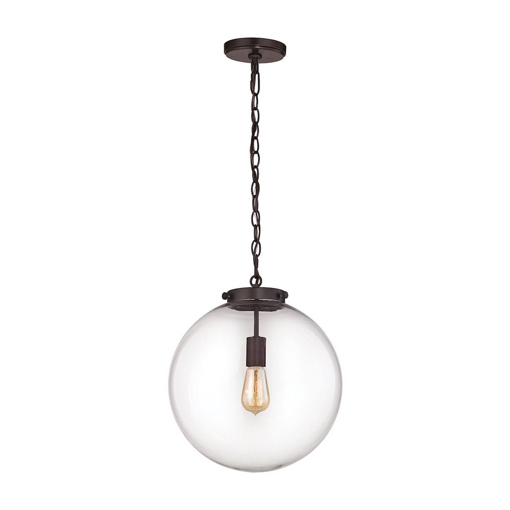 Elk Lighting-16373/1-Gramercy - 1 Light Pendant in Transitional Style with Mid-Century and Retro inspirations - 16 Inches tall and 14 inches wide   Gramercy - 1 Light Pendant in Transitional Style wit