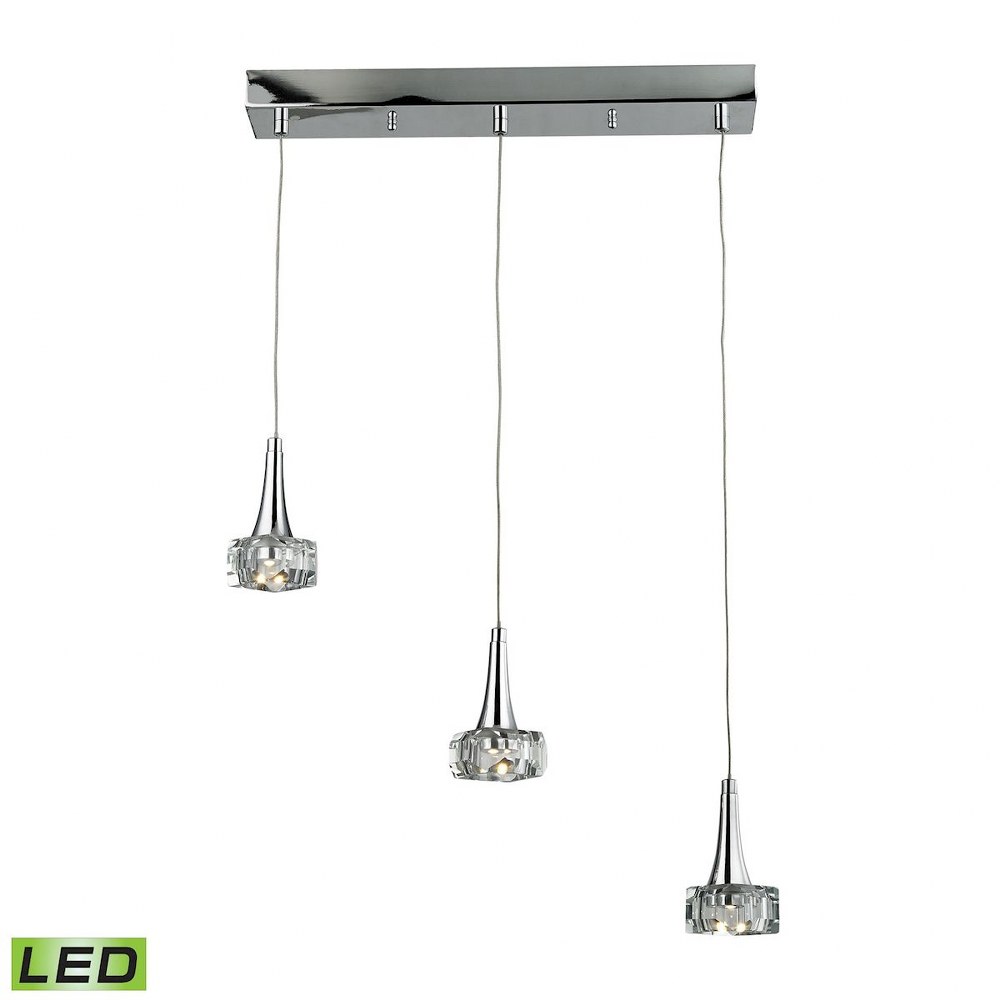 Elk Lighting-17166/3-Alea - 19 Inch 15W 3 LED Pendant   Polished Chrome Finish