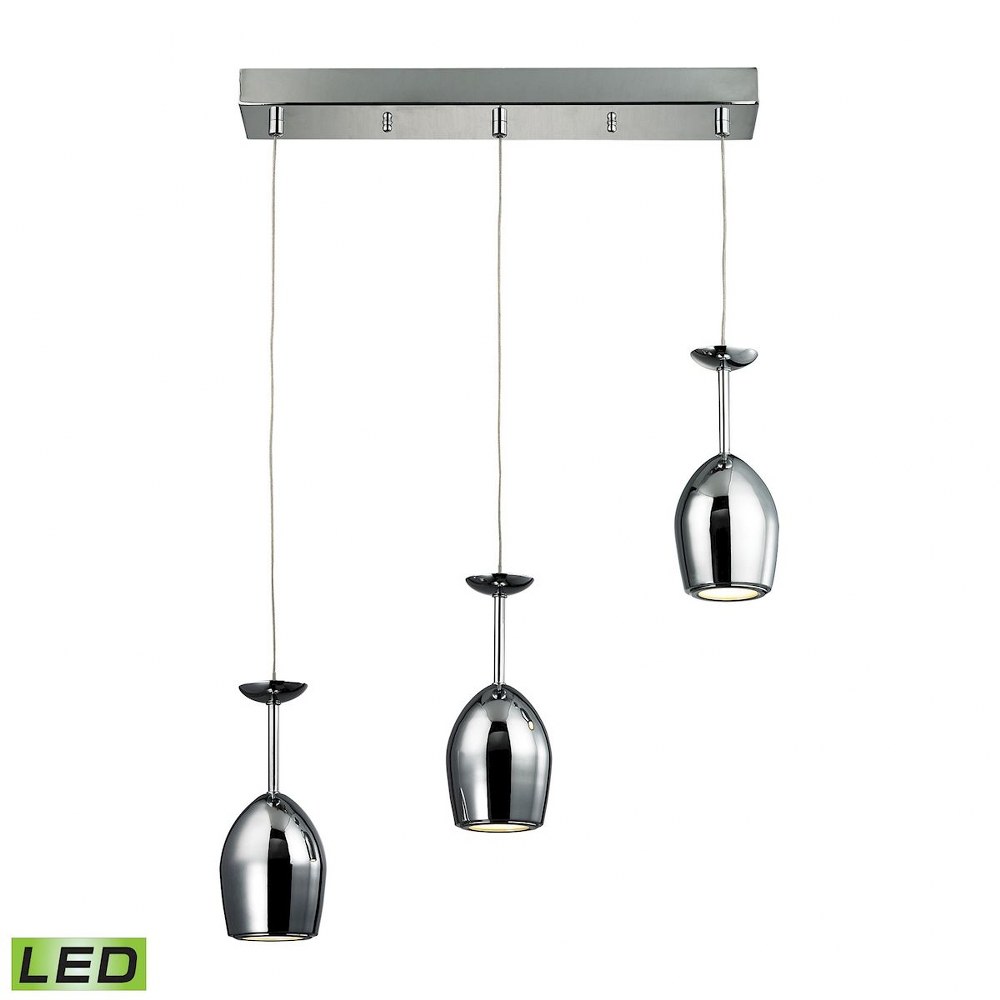 Elk Lighting-17171/3-Vasso Chromo - 9 Inch 15W 3 LED Linear Mini Pendant   Polished Chrome Finish