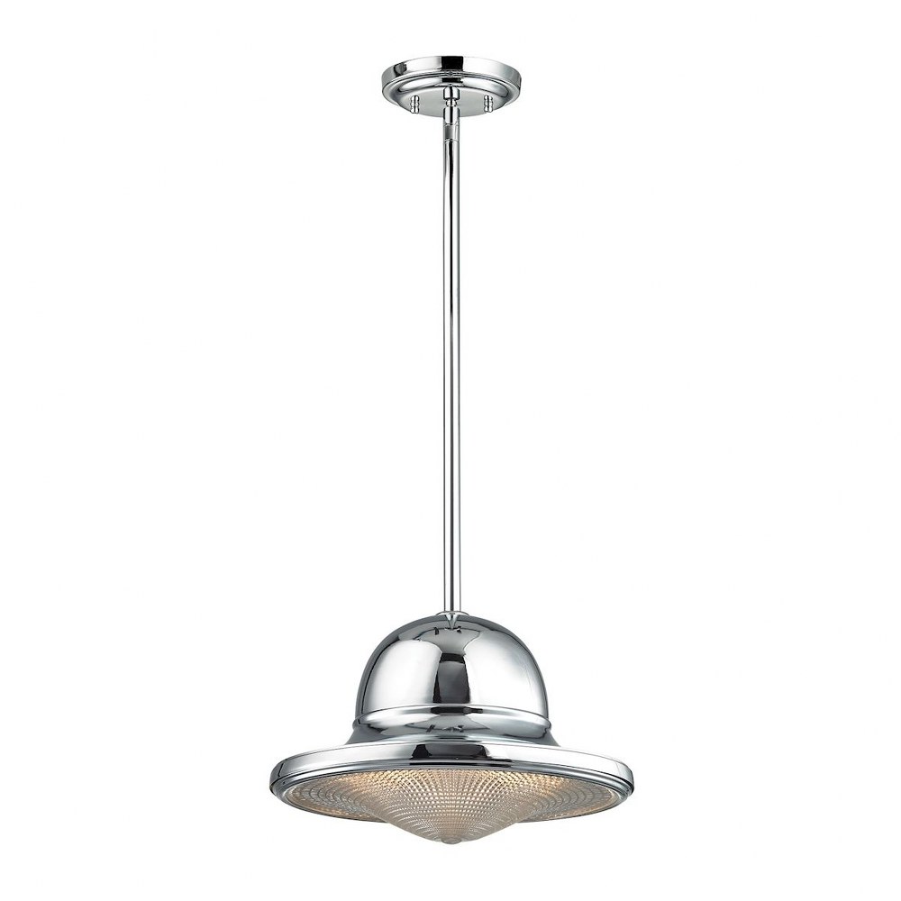 Elk Lighting-17232/1-Urbano - One Light Pendant Polished Chrome  Oil Rubbed Bronze Finish