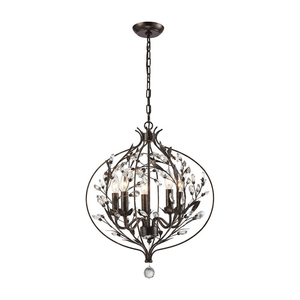 Elk Lighting-18136/5-Circeo - 5 Light Chandelier in Traditional Style with Shabby Chic and Nature/Organic inspirations - 23 Inches tall and 16 inches wide   Circeo - 5 Light Chandelier in Traditional 