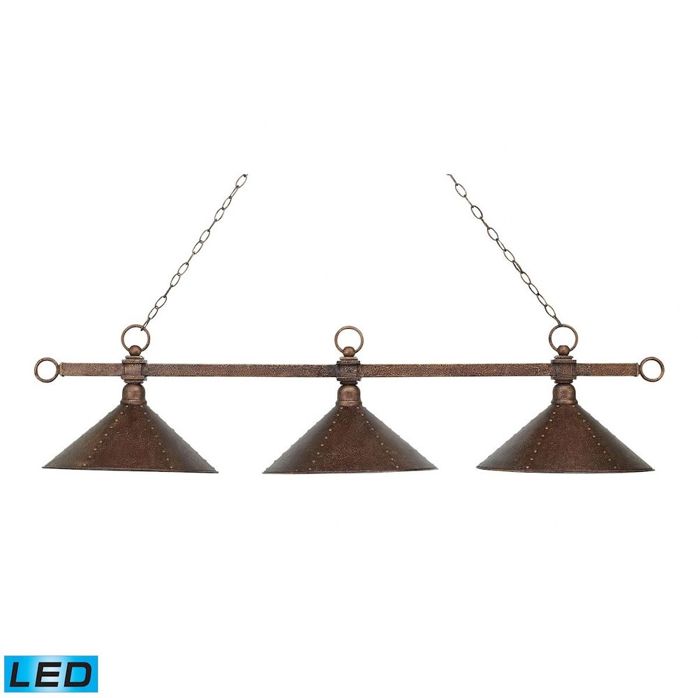 Elk Lighting-182-AC-M2-LED-Designer Classics - 28.5W 3 LED Island in Transitional Style with Art Deco and Mid-Century Modern inspirations - 14.3 Inches tall and 16 inches wide   Antique Copper Finish 