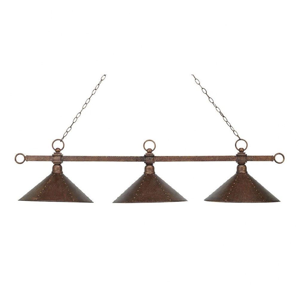 Elk Lighting-182-AC-M2-Designer Classics - 3 Light Island in Transitional Style with Art Deco and Mid-Century Modern inspirations - 14.3 Inches tall and 16 inches wide   Antique Copper Finish with Ham