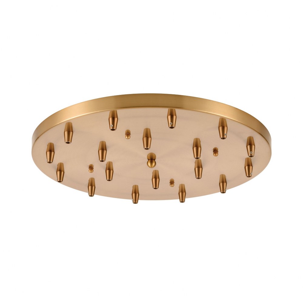 Elk Lighting-18R-SB-Accessory - 18 Light Round Pan in Transitional Style with Coastal/Beach and Boho inspirations - 2 Inches tall and 18 inches wide Satin Brass  Polished Chrome Finish