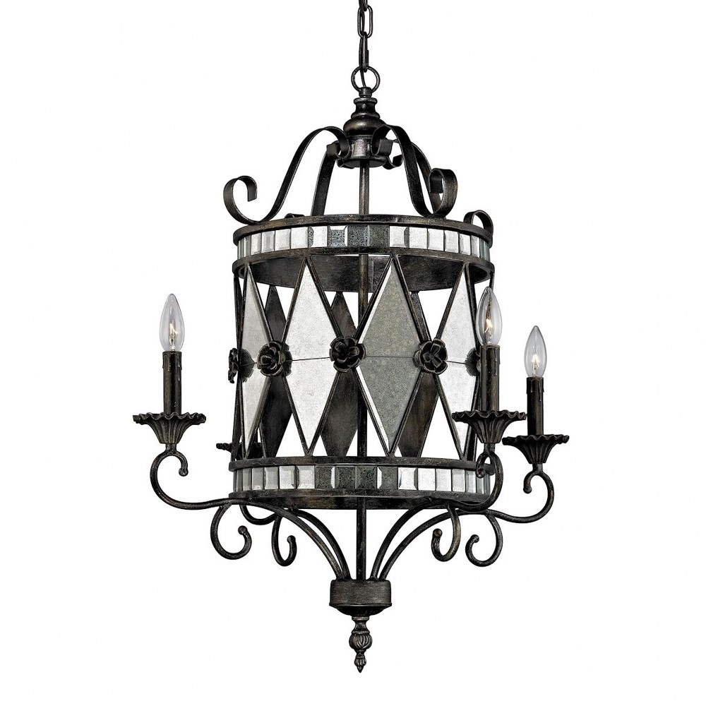 Elk Lighting-19103/4-Mariana - 4 Light Chandelier in Modern/Contemporary Style with Luxe/Glam and French Country inspirations - 32 Inches tall and 26 inches wide   Blackened Silver Finish