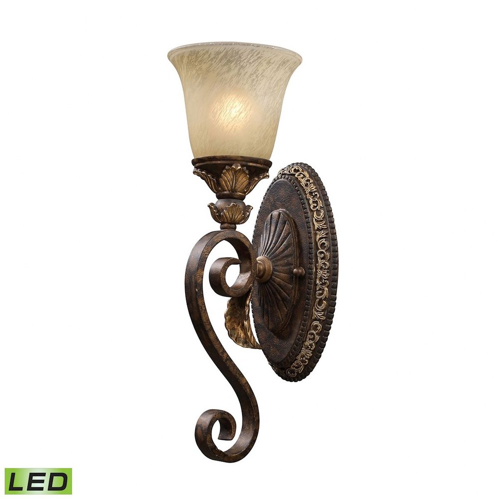 Elk Lighting-2150/1-LED-Regency - 1 Light Wall Sconce in Traditional Style with Victorian and Country/Cottage inspirations - 18 Inches tall and 6 inches wide   Burnt Bronze Finish