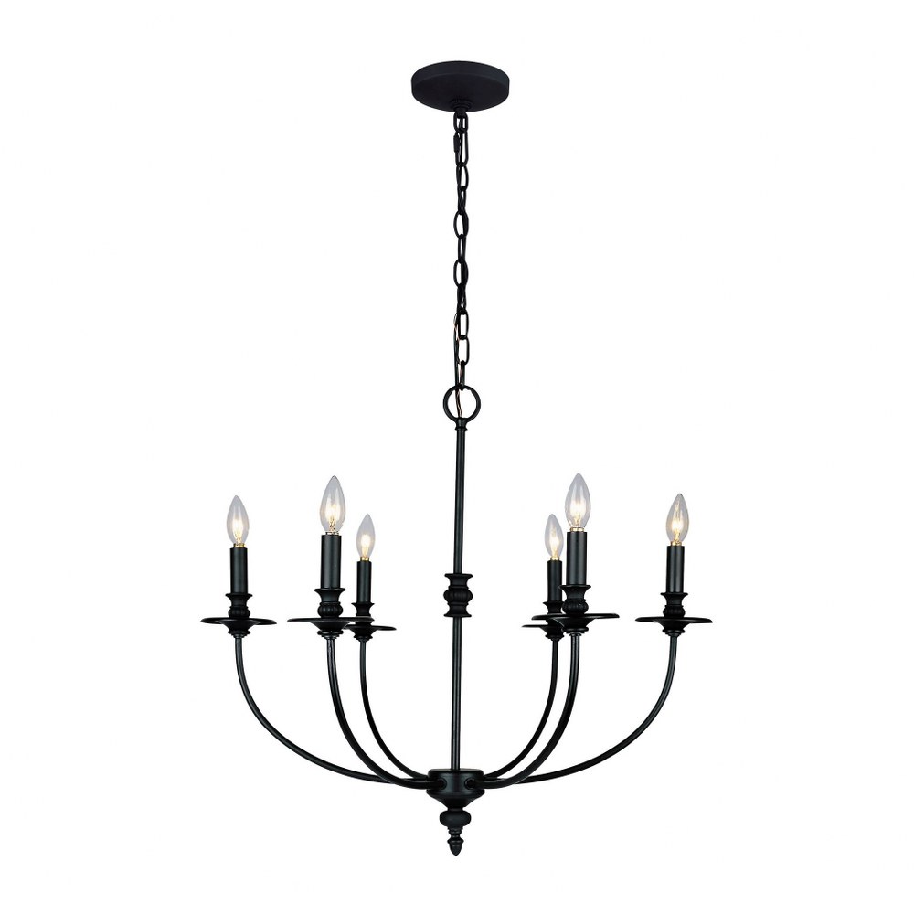 Elk Lighting-286-OB-Hartford - 6 Light Chandelier in Traditional Style with Country/Cottage and Rustic inspirations - 24 Inches tall and 25 inches wide   Oil Rubbed Bronze Finish