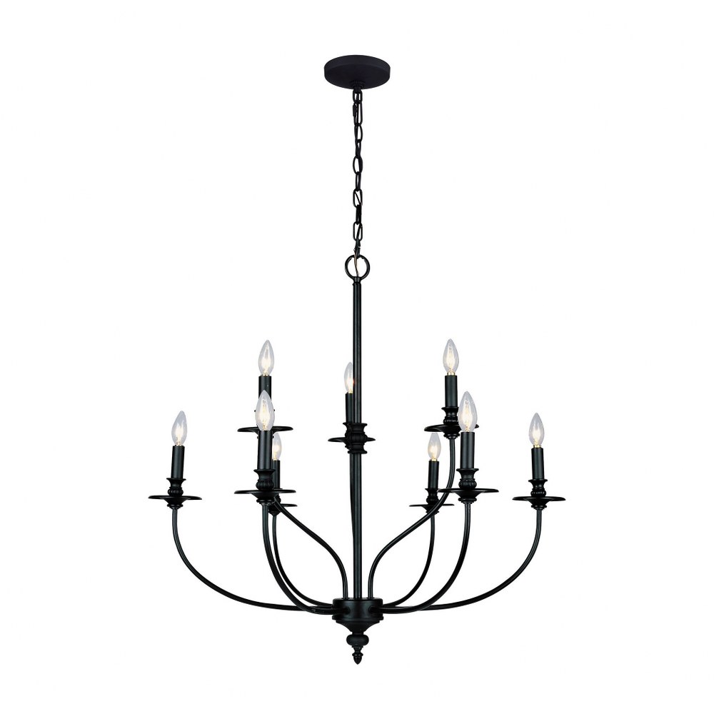 Elk Lighting-289-OB-Hartford - 9 Light Chandelier in Traditional Style with Country/Cottage and Rustic inspirations - 28 Inches tall and 29 inches wide   Oil Rubbed Bronze Finish