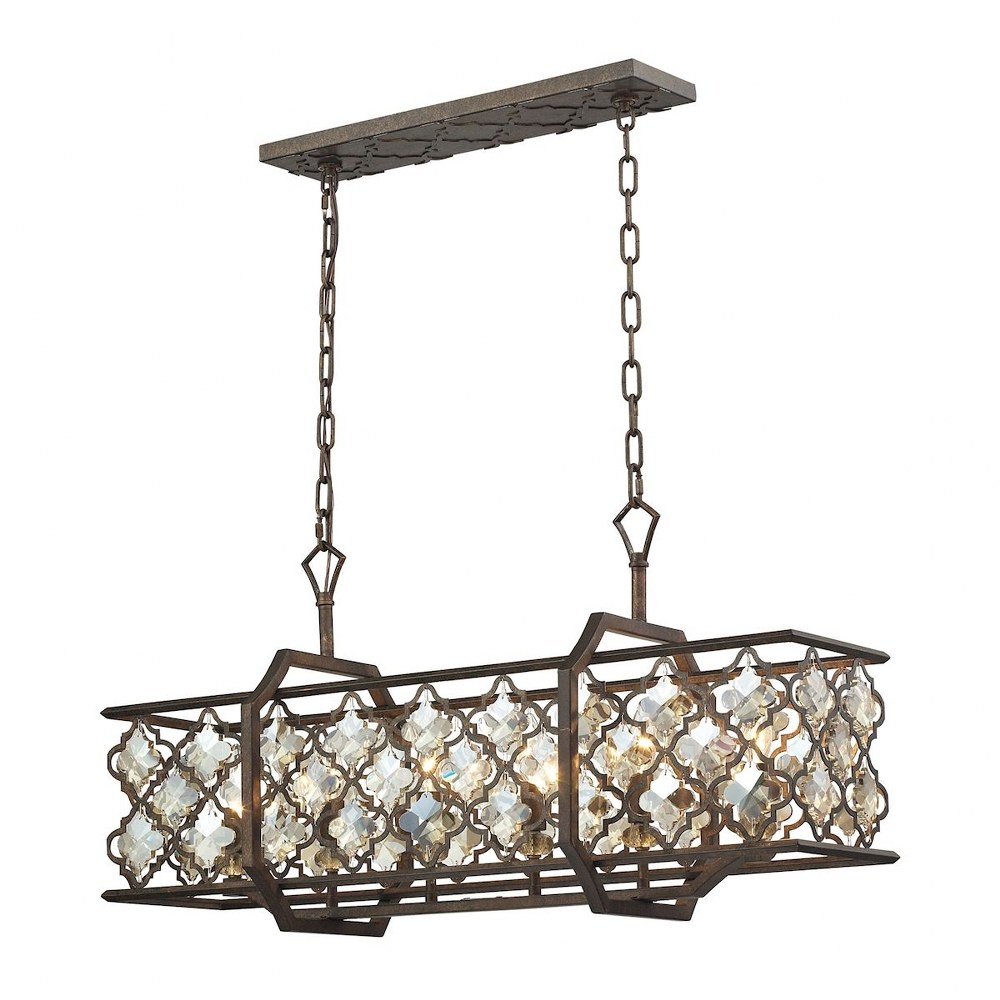 Elk Lighting-31098/6-Armand - 6 Light Island in Traditional Style with Luxe/Glam and Victorian inspirations - 18 Inches tall and 12 inches wide   Weathered Bronze Finish