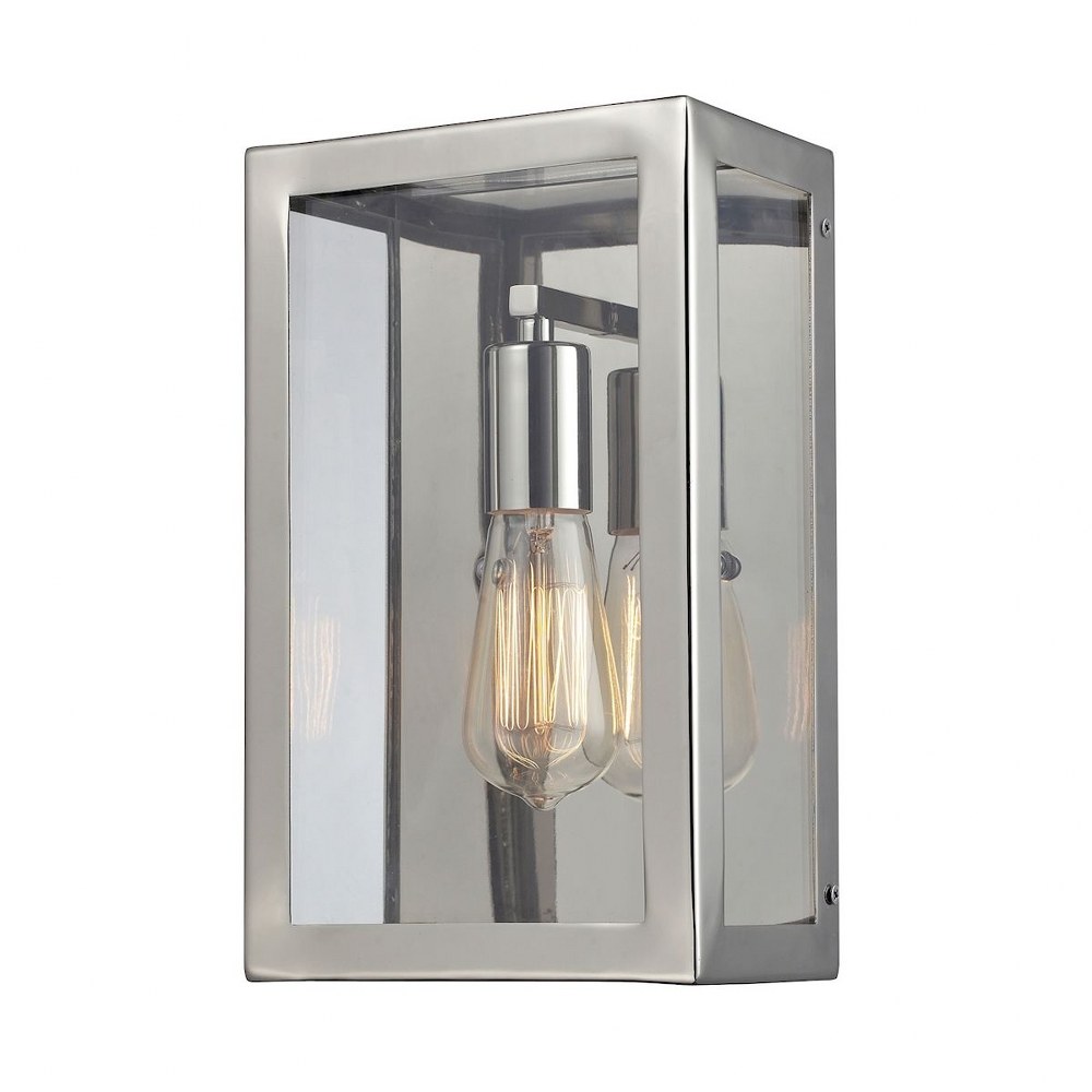 Elk Lighting-31210/1-Parameters - 1 Light Wall Sconce in Modern/Contemporary Style with Modern Farmhouse and Urban inspirations - 14 Inches tall and 7 inches wide   Polished Chrome Finish with Clear G