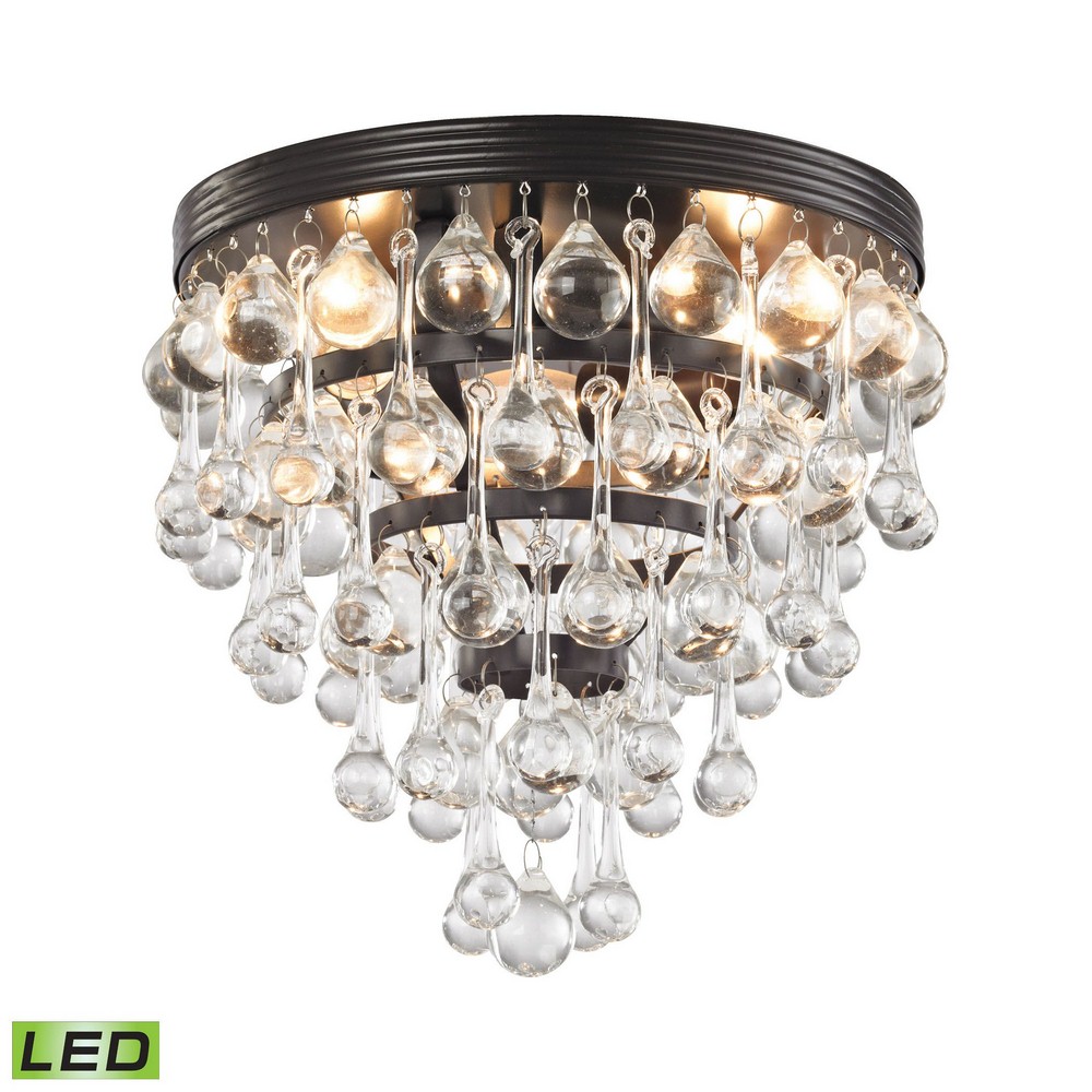Elk Lighting-31272/3-LED-Ramira - 10 14.4W 3 LED Semi-Flush Mount Oil Rubbed Bronze Finish with Clear Glass