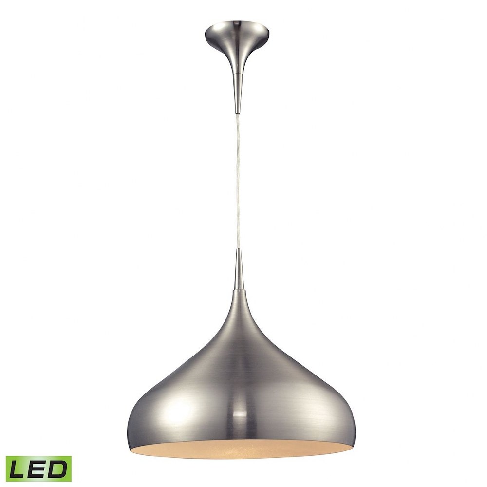 Elk Lighting-31442/1SN-LED-Lindsey - 1 Light Pendant in Modern/Contemporary Style with Retro and Mid-Century Modern inspirations - 16 Inches tall and 17 inches wide   Lindsey - 1 Light Pendant in Mode