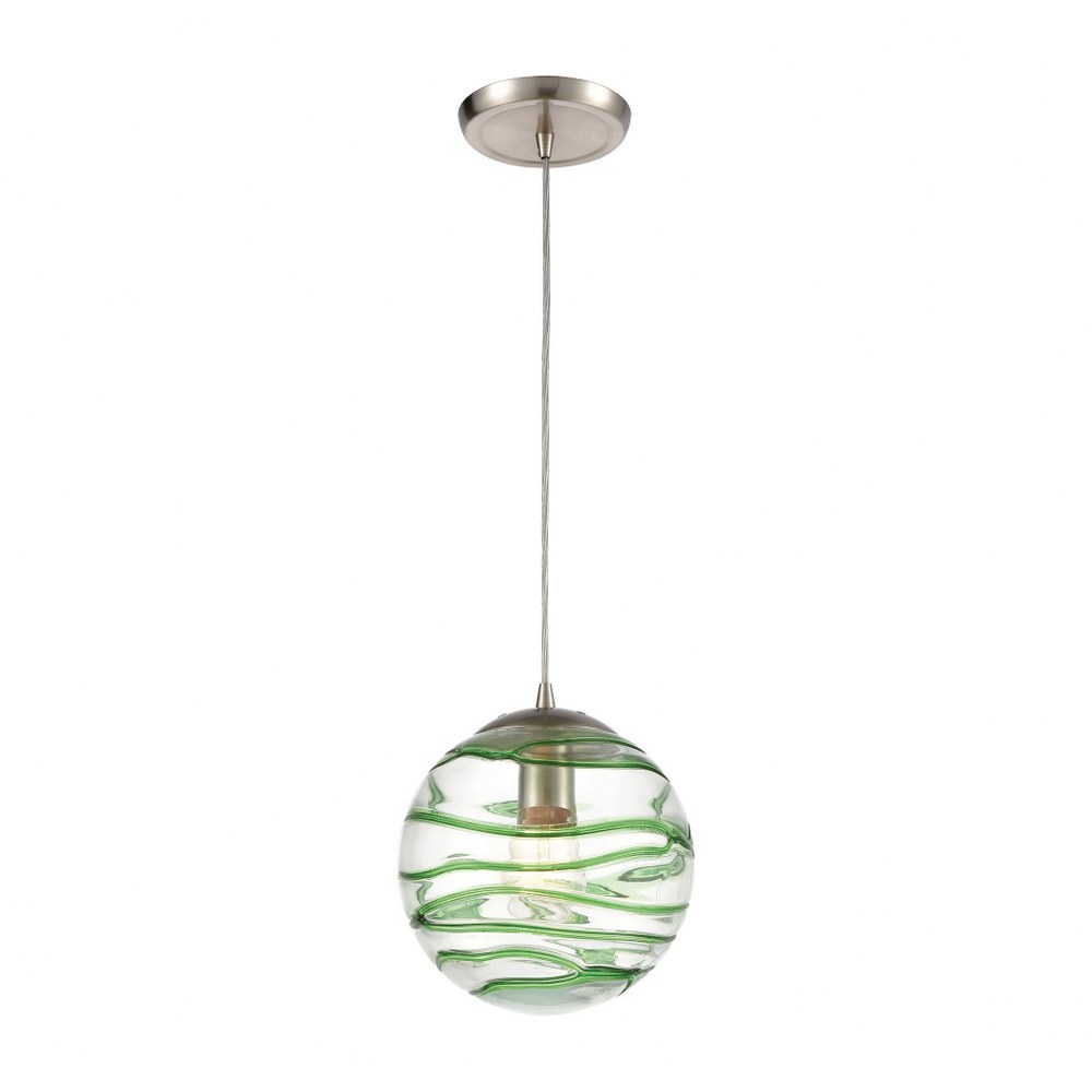 Elk Lighting 317631 Vines One Light Mini Pendant Satin Nickel Finish