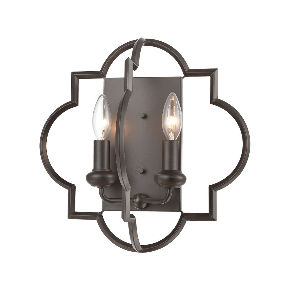 Elk Lighting-31788/2-Chandette - 2 Light Wall Sconce in Transitional Style with Luxe/Glam and Retro inspirations - 14 Inches tall and 14 inches wide Oil Rubbed Bronze  Oil Rubbed Bronze Finish