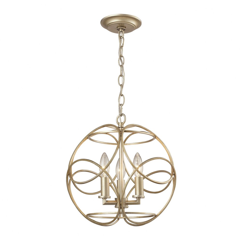 Elk Lighting-31801/3-Chandette - 3 Light Pendant in Traditional Style with Luxe/Glam and Retro inspirations - 14 Inches tall and 14 inches wide   Chandette - 3 Light Pendant in Traditional Style with 