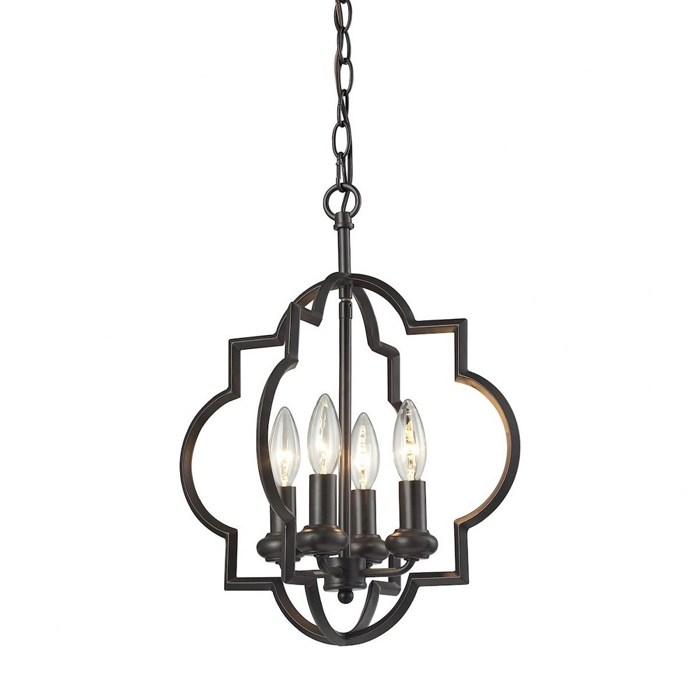 Elk Lighting-31812/4-Chandette - 4 Light Chandelier in Traditional Style with Luxe/Glam and Retro inspirations - 18 Inches tall and 14 inches wide   Chandette - 4 Light Chandelier in Traditional Style