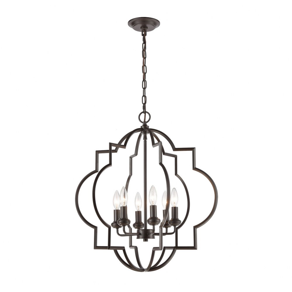 Elk Lighting-31818/6-Chandette - 6 Light Chandelier in Transitional Style with Luxe/Glam and Retro inspirations - 25 Inches tall and 22 inches wide   Chandette - 6 Light Chandelier in Transitional Sty