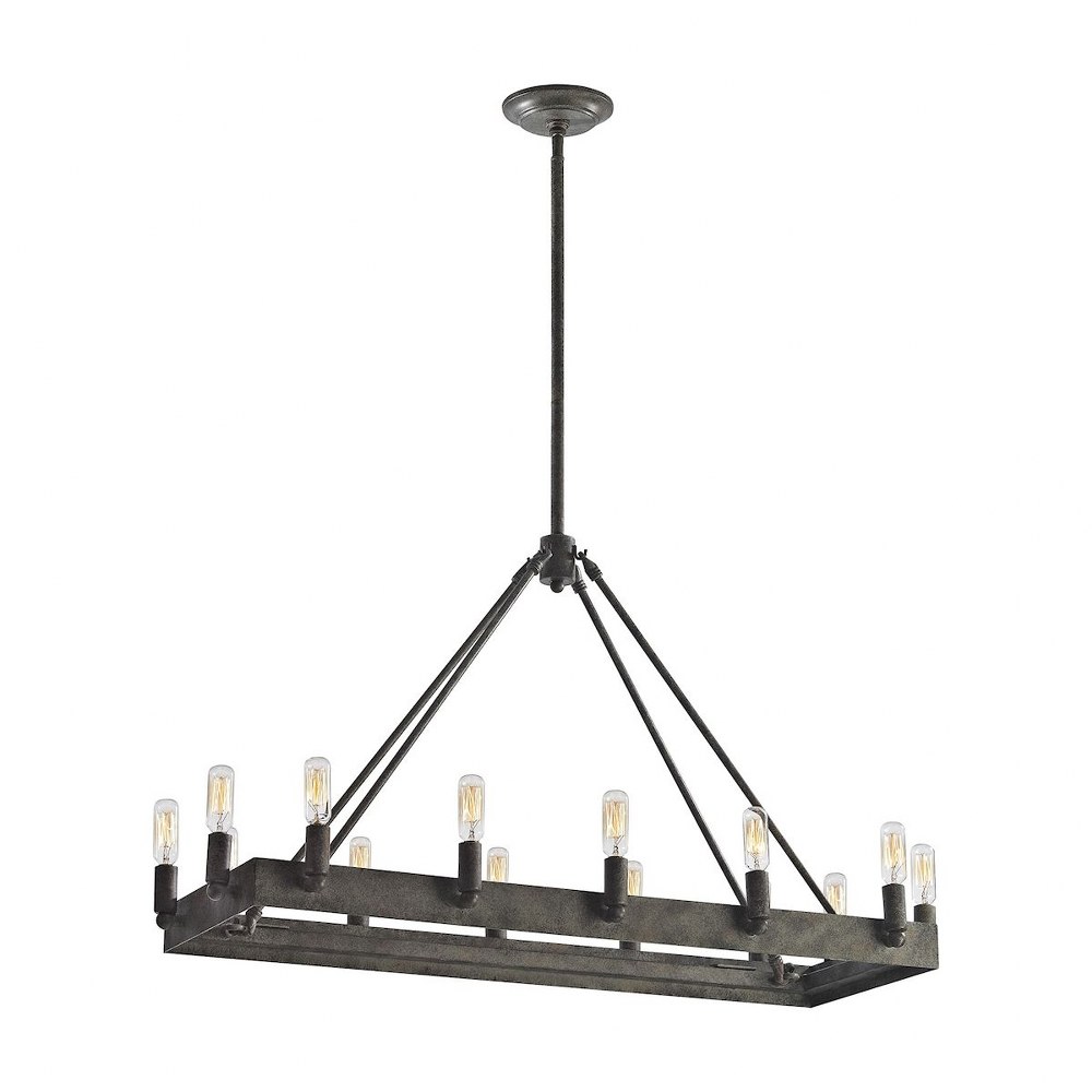 Elk Lighting-31822/14-Lewisburg - 4teen Light Chandelier in Transitional Style with Country/Cottage and Southwestern inspirations - 19 Inches tall and 14 inches wide   Malted Rust Finish