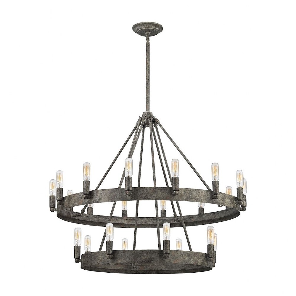 Elk Lighting-31823/8+14-Lewisburg - Twenty-2 Light Chandelier in Transitional Style with Country/Cottage and Southwestern inspirations - 26 Inches tall and 32 inches wide   Malted Rust Finish