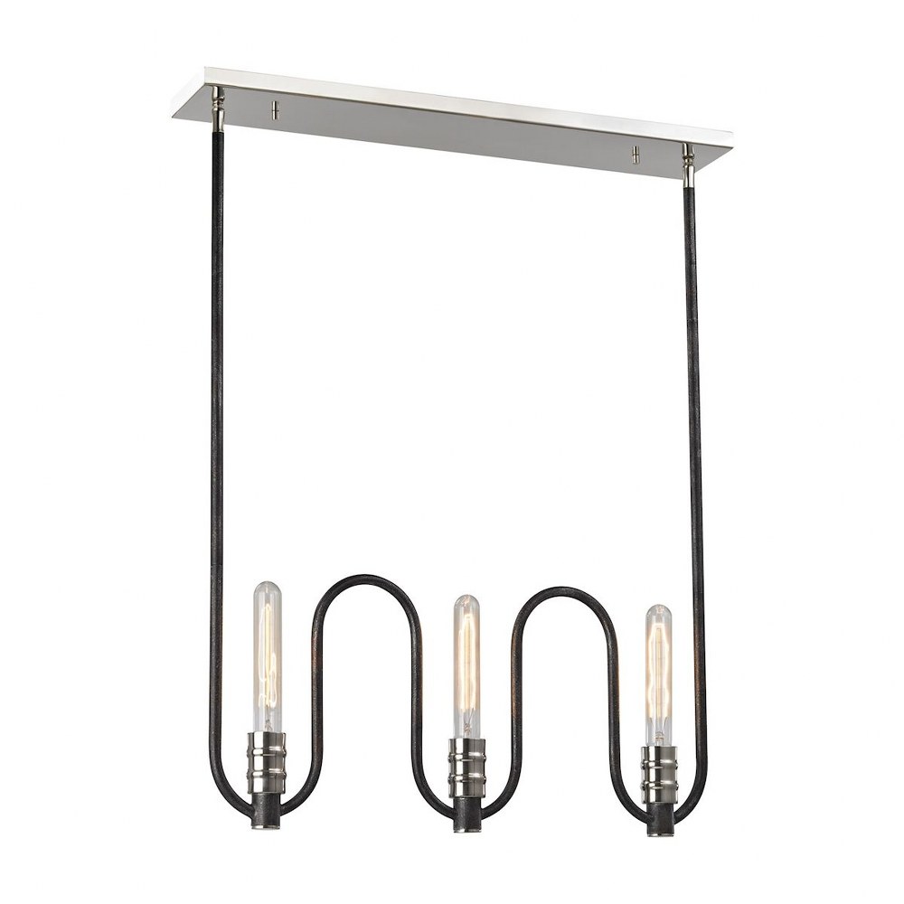 Elk Lighting-31904/3-Continuum - Three Light Island   Polished Nickel/Silvered Graphite Finish