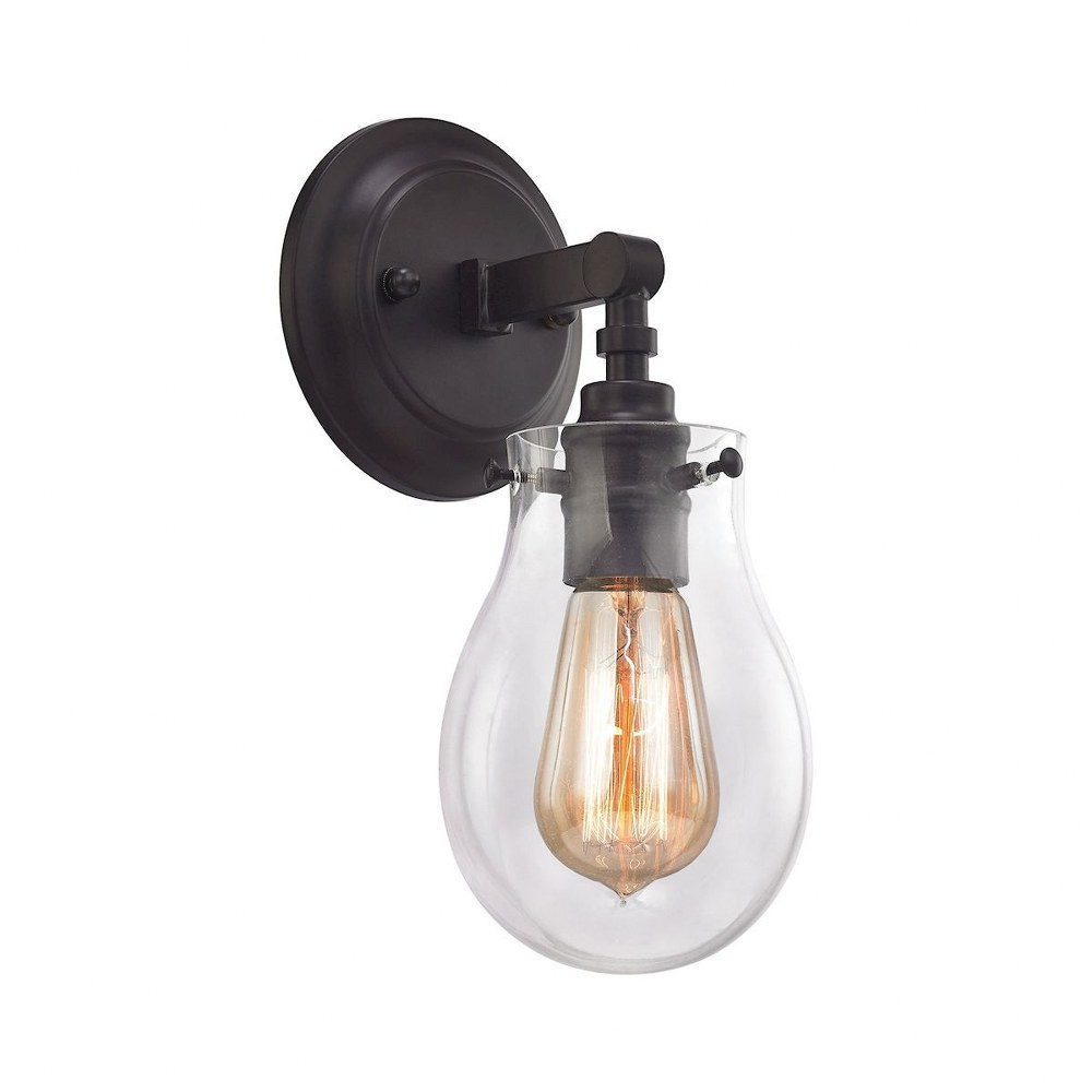 Elk Lighting-31930/1-Vernon - 1 Light Bath Vanity in Transitional Style with Retro and Urban/Industrial inspirations - 8 Inches tall and 5 inches wide Oil Rubbed Bronze  Polished Nickel Finish