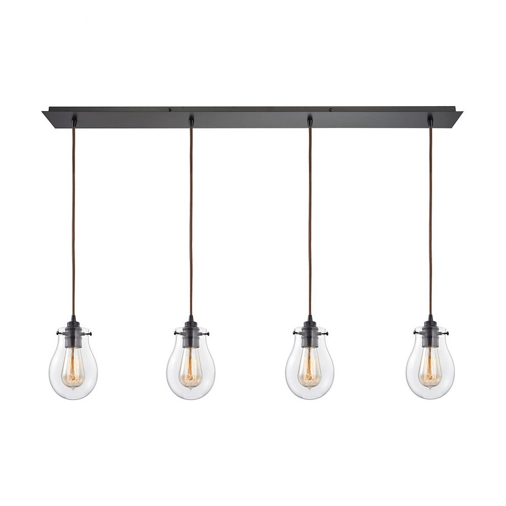 Elk Lighting-31934/4LP-Jaelyn - 4 Light Linear Pendant in Transitional Style with Modern Farmhouse and Vintage Charm inspirations - 8 Inches tall and 46 inches wide   Jaelyn - 4 Light Linear Pendant i