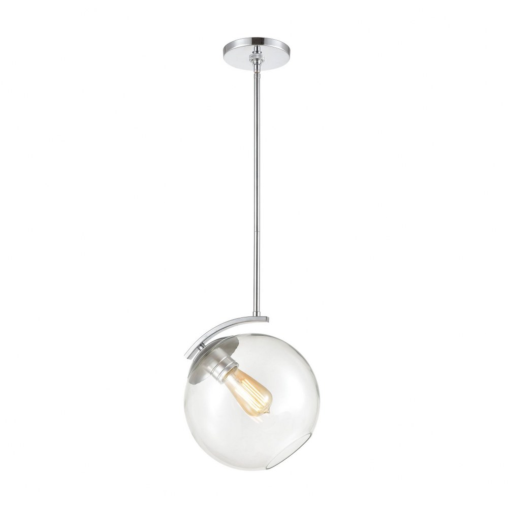 Elk Lighting-32361/1-Collective - 1 Light Mini Pendant in Modern/Contemporary Style with Mid-Century and Retro inspirations - 11 Inches tall and 10 inches wide Polished Chrome  Satin Brass Finish with