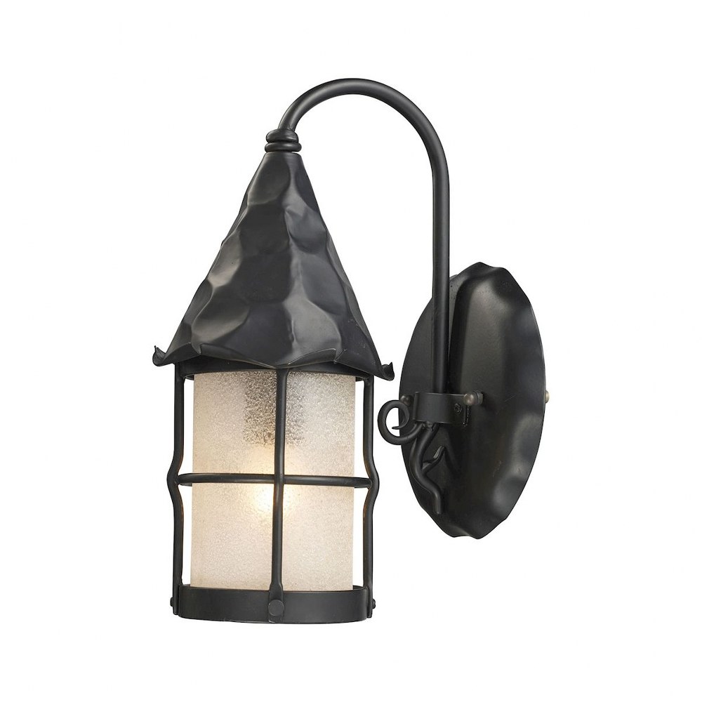 Elk Lighting-381-BK-Rustica - 1 Light Outdoor Wall Sconce in Traditional Style with Southwestern and Country/Cottage inspirations - 14 Inches tall and 7.5 inches wide   Matte Black Finish with Scavo G