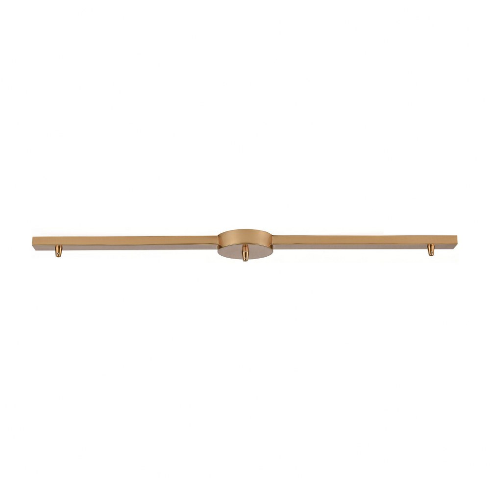 Elk Lighting-3L-SB-Accessory - 3-Hole Linear Bar for Pendants in Transitional Style with Art Deco and Eclectic inspirations - 1 Inches tall and 36 inches wide   Satin Brass Finish