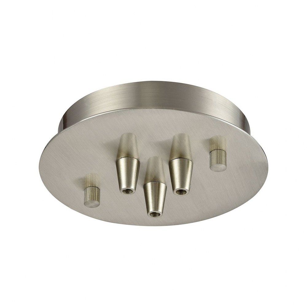 Elk Lighting-3SR-SN-Accessory - 3 Light Small Round Canopy in Transitional Style with Eclectic and Retro inspirations - 1 Inches tall and 6 inches wide   Accessory - 3 Light Small Round Canopy in Tran