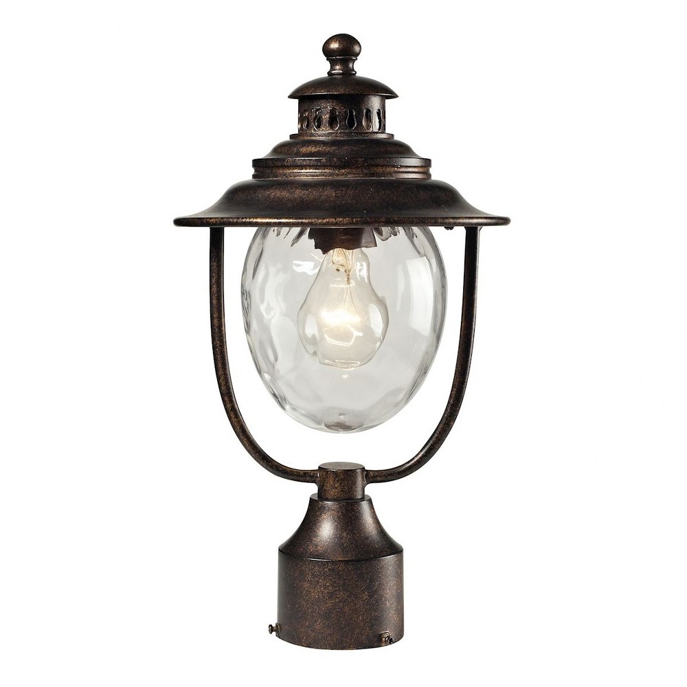 Elk Lighting-45032/1-Searsport - One Light Outdoor Post   Regal Bronze Finish with Clear Beveled Glass