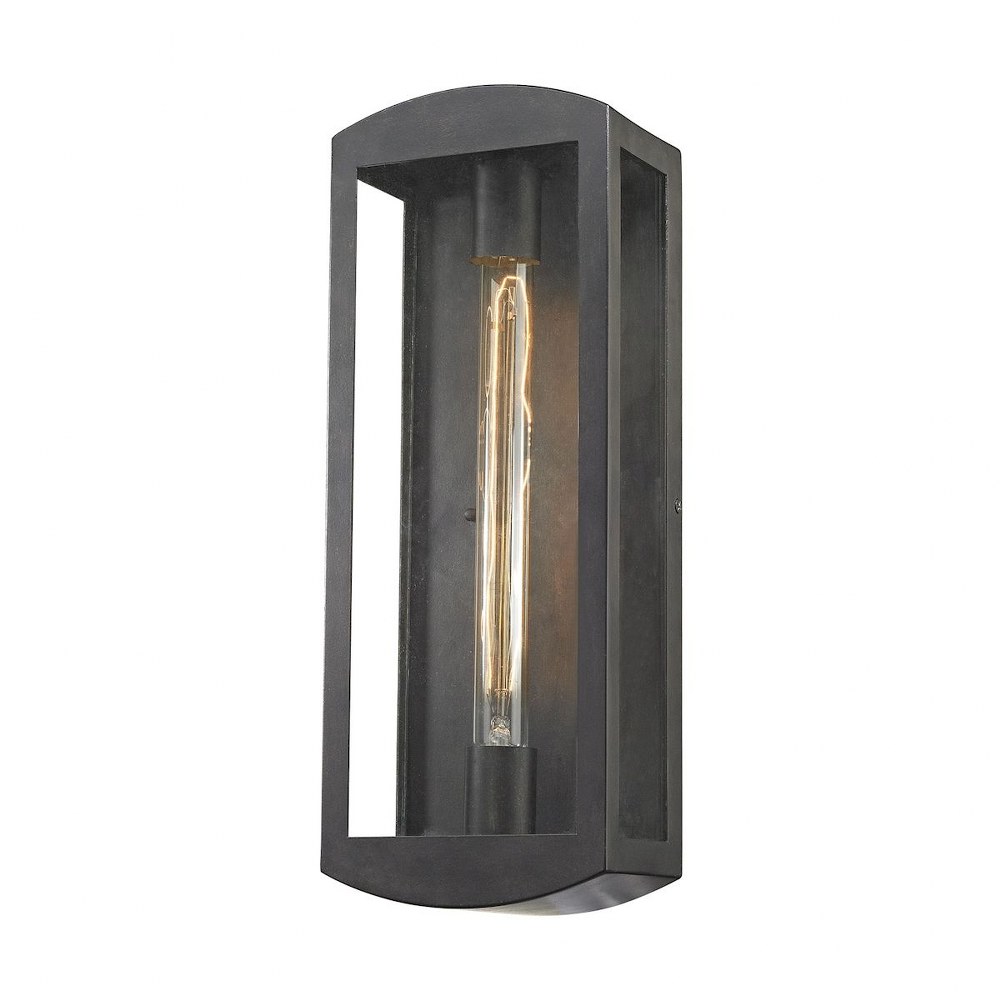 Elk Lighting-45171/1-Trenton - 1 Light Outdoor Wall Lantern in Transitional Style with Country/Cottage and Southwestern inspirations - 17 Inches tall and 6 inches wide   Trenton - 1 Light Outdoor Wall