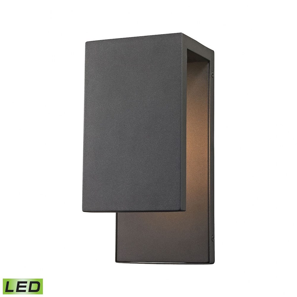 Elk Lighting-45231/LED-Pierre - 11W 1 LED Outdoor Wall Lantern in Modern/Contemporary Style with Art Deco and Southwestern inspirations - 11 Inches tall and 5 inches wide   Textured Matte Black Finish