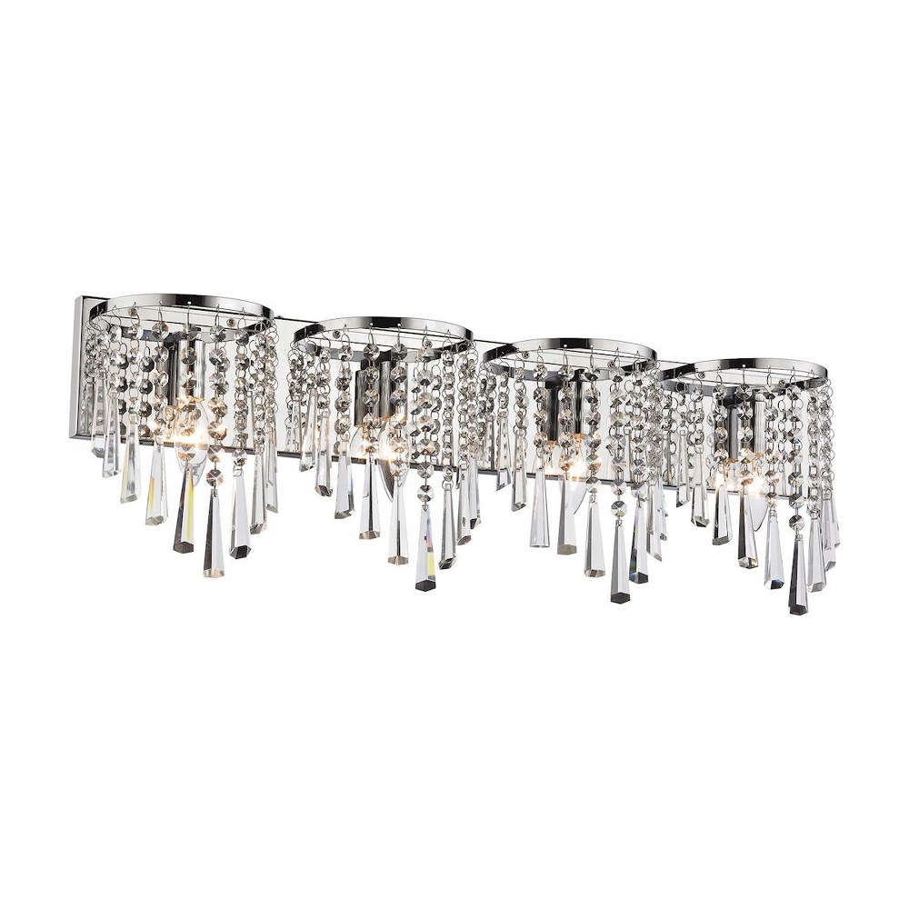 Elk Lighting-45273/4-Jariah - 4 Light Bath Vanity in Modern/Contemporary Style with Boho and Luxe/Glam inspirations - 10 Inches tall and 30 inches wide   Polished Chrome Finish with Clear Crystal