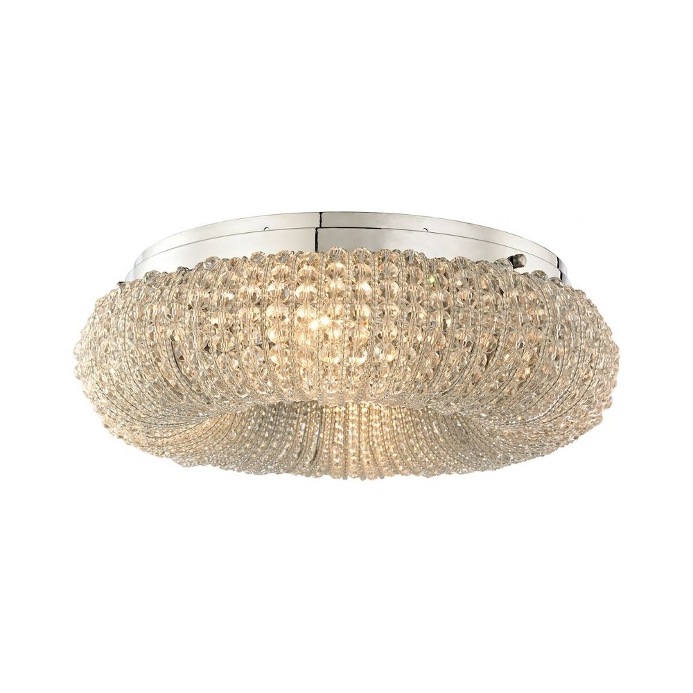 Elk Lighting-45290/4-Crystal Ring - 4 Light Semi-Flush Mount in Modern/Contemporary Style with Luxe/Glam and Retro inspirations - 7 Inches tall and 13 inches wide   Polished Chrome Finish with Clear B