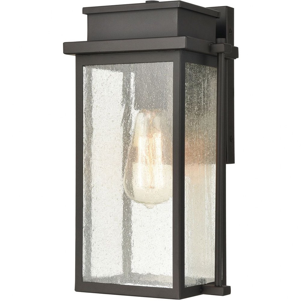 Elk Lighting-45440/1-Braddock - 1 Light Outdoor Wall Sconce in Transitional Style with Vintage Charm and Victorian inspirations - 13 Inches tall and 8 inches wide   Architectural Bronze Finish with Se