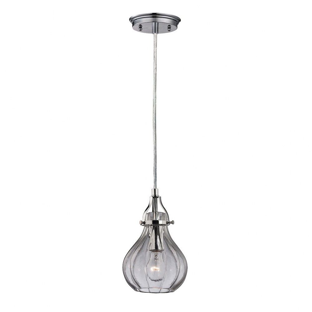 Elk Lighting-46014/1-Danica - 1 Light Mini Pendant in Transitional Style with Vintage Charm and Modern Farmhouse inspirations - 10 Inches tall and 6 inches wide   Polished Chrome Finish with Clear Gla