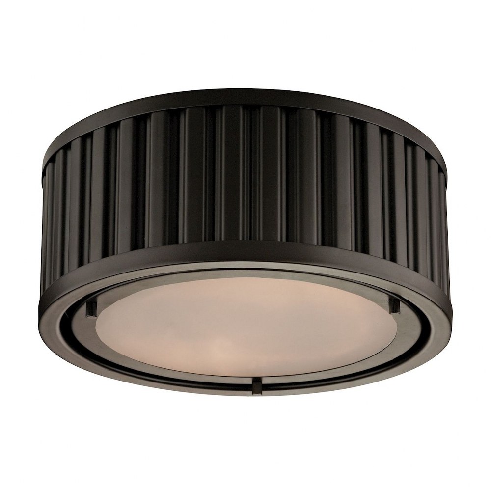 Elk Lighting-46130/2-Linden Manor - Two Light Flush Mount   Oil Rubbed Bronze Finish