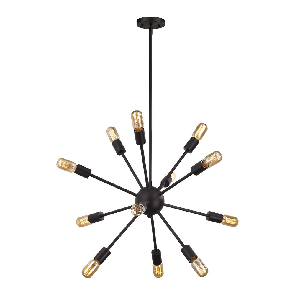 Elk Lighting-46231/12-Delphine - 12 Light Chandelier in Modern/Contemporary Style with Mid-Century and Retro inspirations - 27 Inches tall and 27 inches wide   Oil Rubbed Bronze Finish