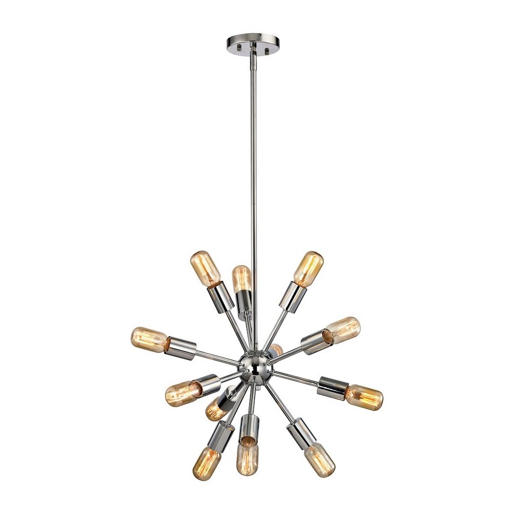 Elk Lighting-46233/12-Delphine - 12 Light Chandelier in Modern/Contemporary Style with Mid-Century and Retro inspirations - 16 Inches tall and 16 inches wide   Polished Chrome Finish