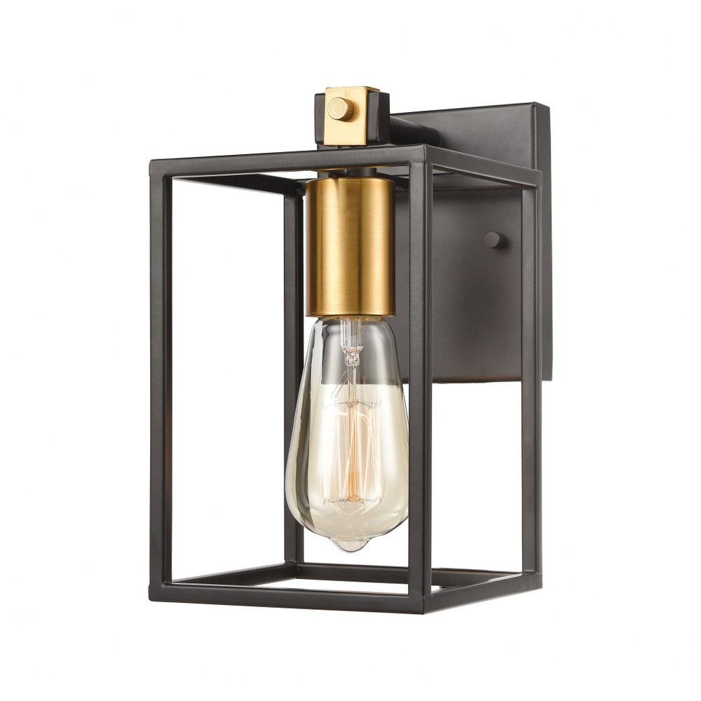 Elk Lighting-46630/1-Cloe - 1 Light Bath Vanity in Modern/Contemporary Style with Modern Farmhouse and Urban/Industrial inspirations - 9 Inches tall and 5 inches wide   Matte Black/Brushed Brass Finis