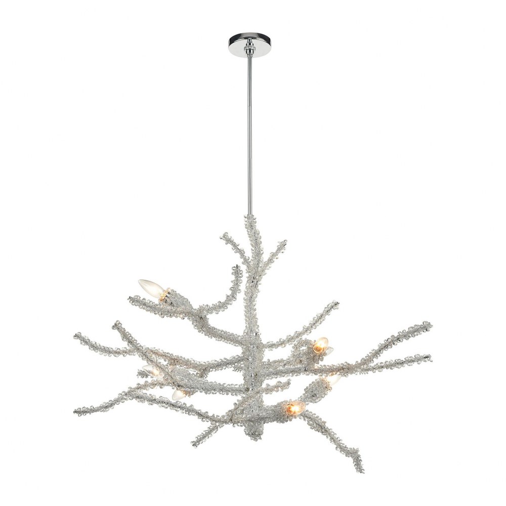 Elk Lighting-46782/8-Winters Spray - 8 Light Chandelier in Modern/Contemporary Style with Luxe/Glam and Nature/Organic inspirations - 28 Inches tall and 39 inches wide   Polished Chrome Finish