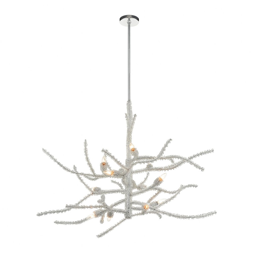 Elk Lighting-46783/12-Winters Spray - 12 Light Chandelier in Modern/Contemporary Style with Luxe/Glam and Nature/Organic inspirations - 38 Inches tall and 48 inches wide   Polished Chrome Finish