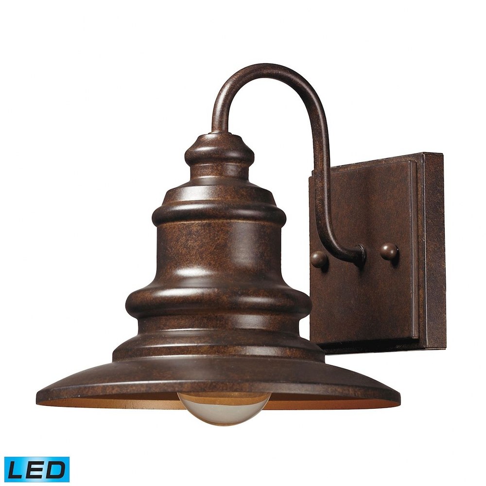 Elk Lighting-47010/1-LED-Marina - 9.5W 1 LED Outdoor Wall Lantern in Traditional Style with Vintage Charm and Country/Cottage inspirations - 8 Inches tall and 8 inches wide Hazelnut Bronze LED Matte S