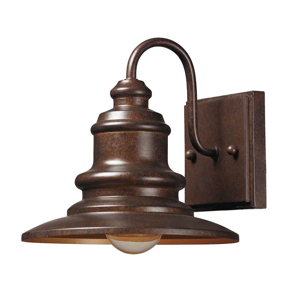 Elk Lighting-47010/1-Marina - 9.5W 1 LED Outdoor Wall Lantern in Traditional Style with Vintage Charm and Country/Cottage inspirations - 8 Inches tall and 8 inches wide Hazelnut Bronze Incandescent Ma